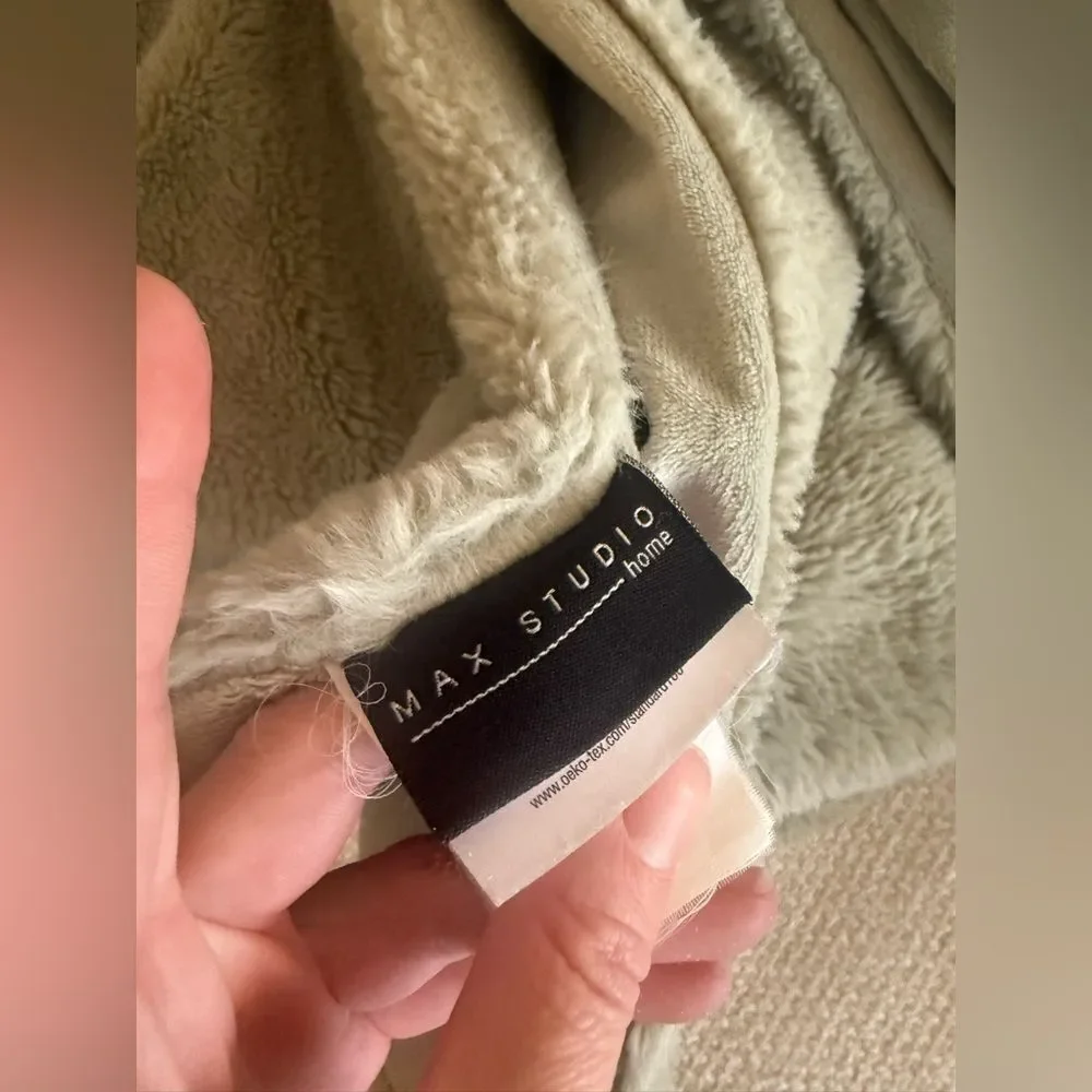 Max Studio Home | Soft Olive Green Throw Blanket